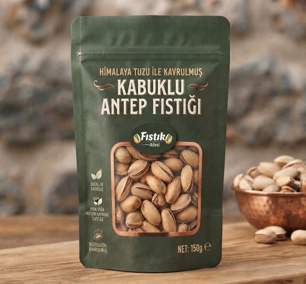 HİMALAYA TUZU İLE KAVRULMUŞ ANTEP FISTIĞI AMBALAJLI